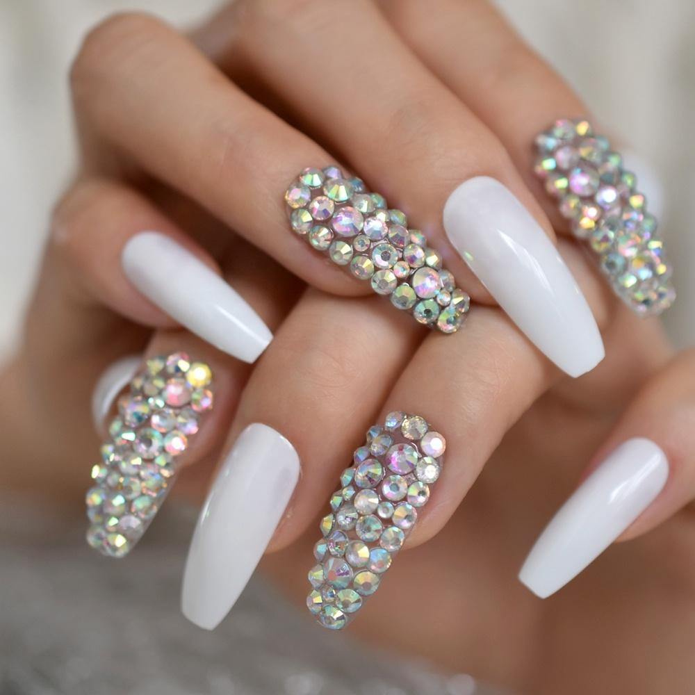 Silver Glitter Coffin Press On Nails – She's A Beat Beauty