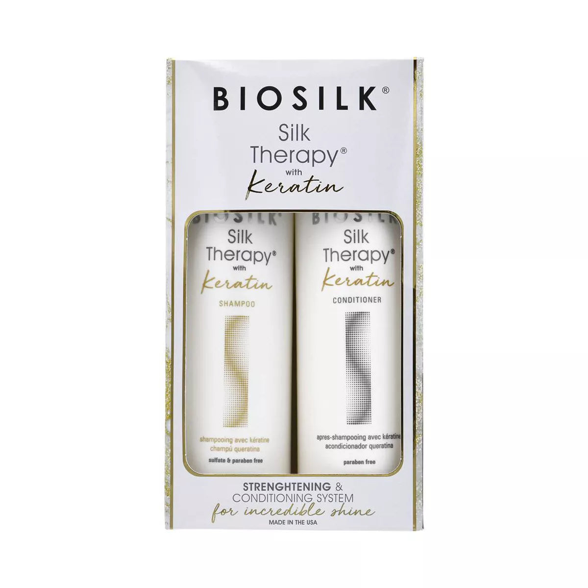 Biosilk Silk Therapy Plus Keratin Shampoo and Conditioner - 25 fl oz/2pk