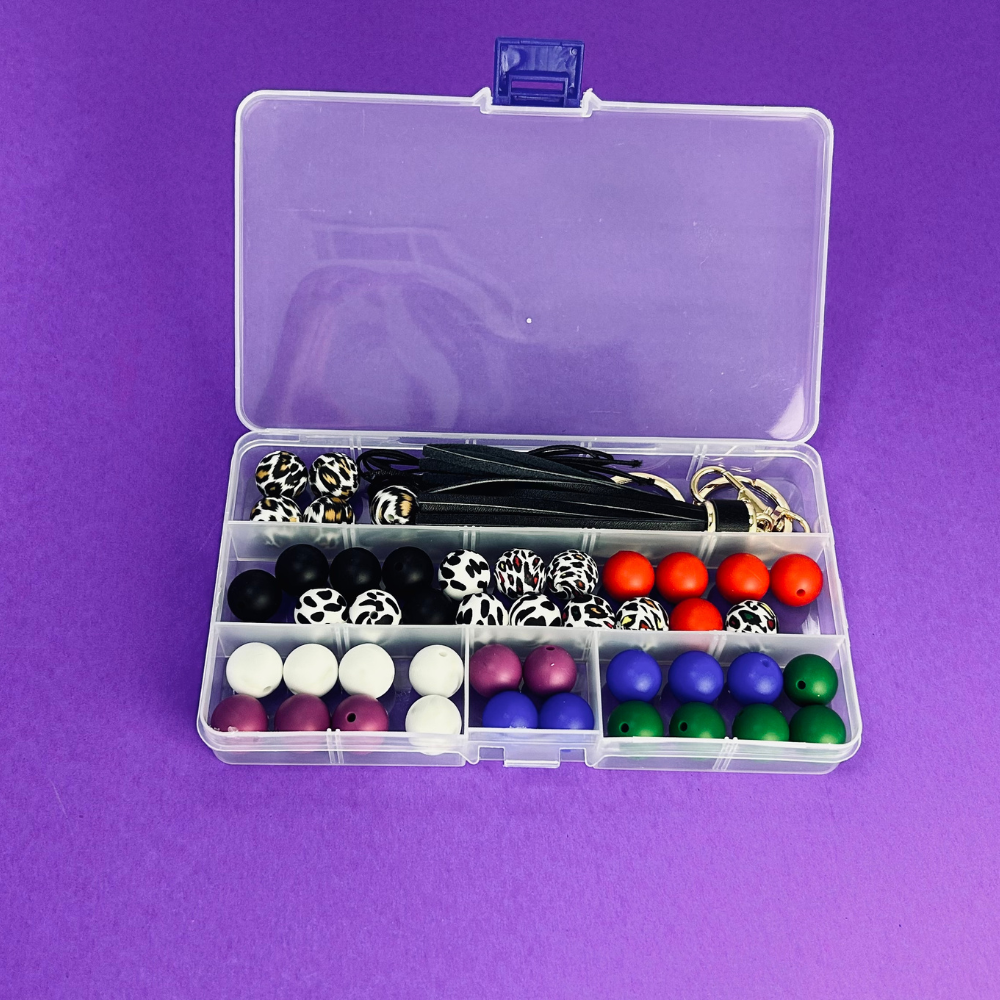 Belicious DIY Silicone Beads Keychain Bracelet Making Kit -  Wristlet Key Ring Beaded Bracelet - Lanyard Silicone Beads - Bracelet  Keyring Car Key Holder Rope Tassle 15mm Silicone Beads (Plants) 