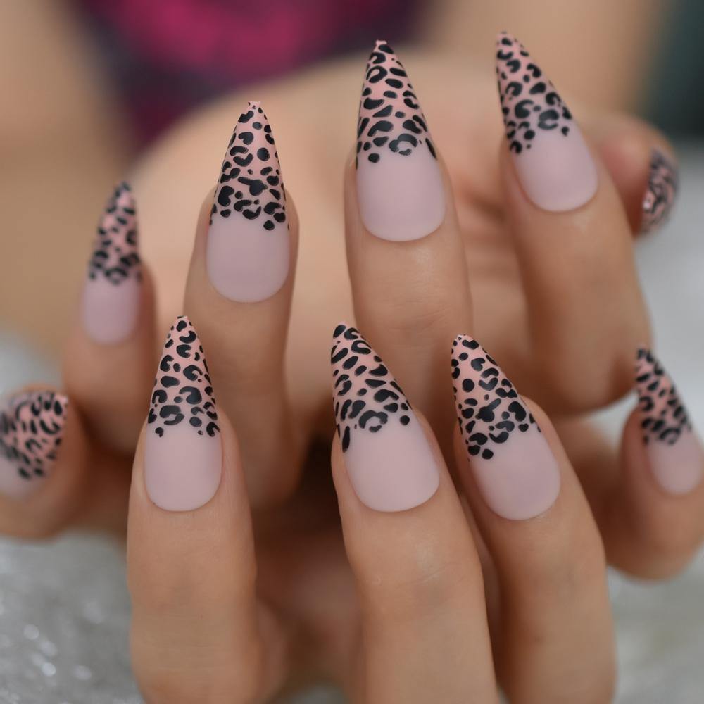 Sharp Pointed Fake Nails Black Gelnails Medium-Long Size Real Stiletto Point  Acrylic Nail Tips 24 - China Sharp False Nails and Stiletto Point Nails  price | Made-in-China.com